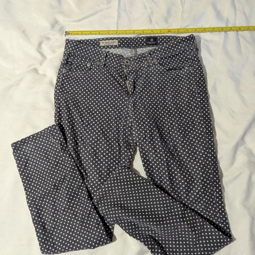 AG Jeans Size 27 Grey and White Polkadot Jeans